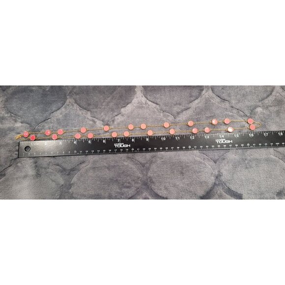 EUC Kate Spade Gold-Tone Pink Station Necklace - Picture 5 of 5